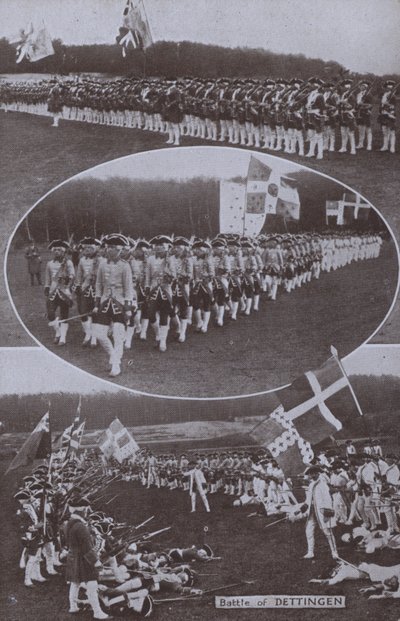 Rekonstrukce bitvy u Dettingenu, vybojované v Bavorsku v roce 1743 během války o rakouské dědictví (čb foto) od English Photographer