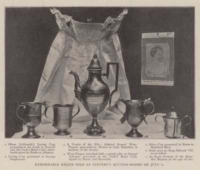 Remarkable Relics prodány v Stevenss Auction-Rooms dne 1. července od English Photographer