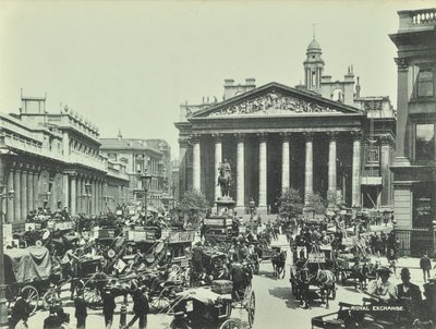Royal Exchange, Threadneedle Street, City of London, 1890 od English Photographer