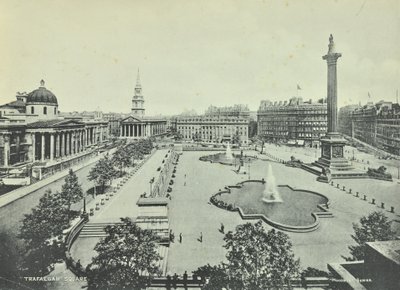 Saint Martin in the Fields National Gallery Nelsons Column, Trafalgar Square, Westminster LB: střešní pohled na východ, 1895 od English Photographer