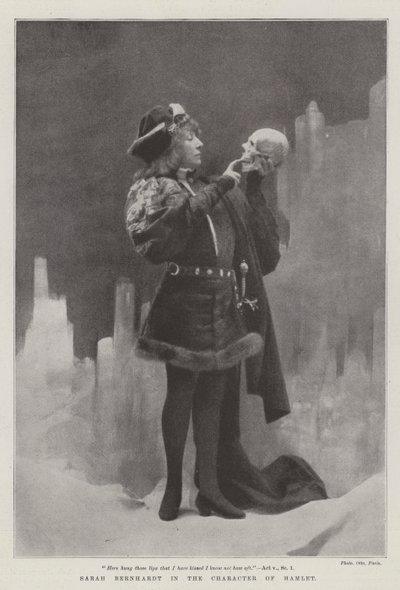Sarah Bernhardt v postavě Hamleta od English Photographer