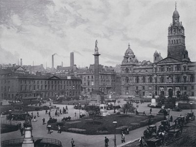Skotsko: Glasgow, George Square (černobílá fotografie) od English Photographer
