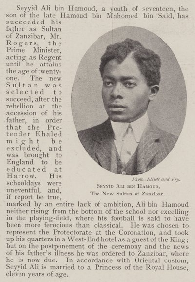 Seyyid Ali bin Hamoud, nový sultán Zanzibaru od English Photographer