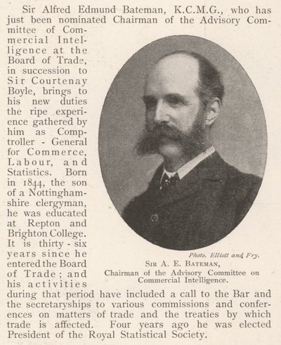 Sir A E Bateman, předseda Poradního výboru pro komerční zpravodajství od English Photographer