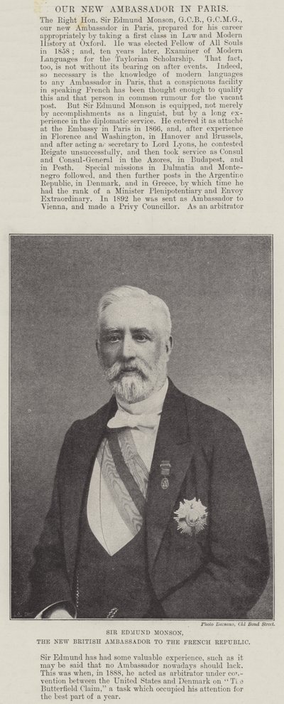 Sir Edmund Monson, nový britský velvyslanec ve Francouzské republice od English Photographer