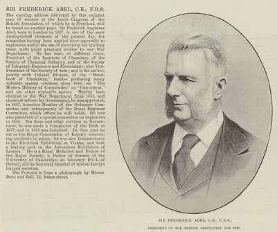 Sir Frederick Abel, CB, FRS, prezident Britské asociace pro rok 1890 od English Photographer
