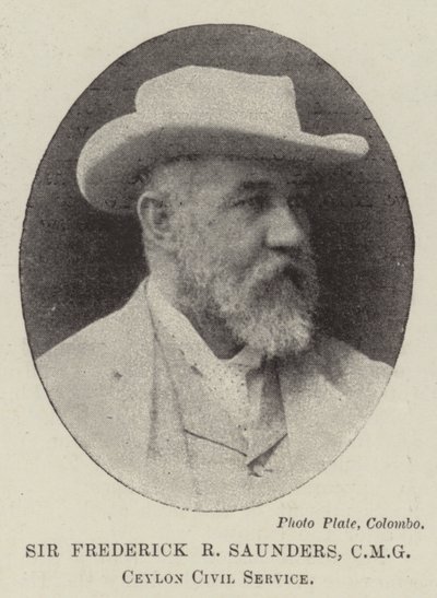 Sir Frederick R Saunders, CMG, Ceylon Civil Service od English Photographer