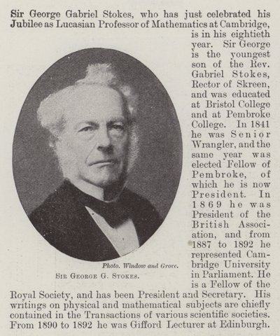 Sir George G Stokes od English Photographer