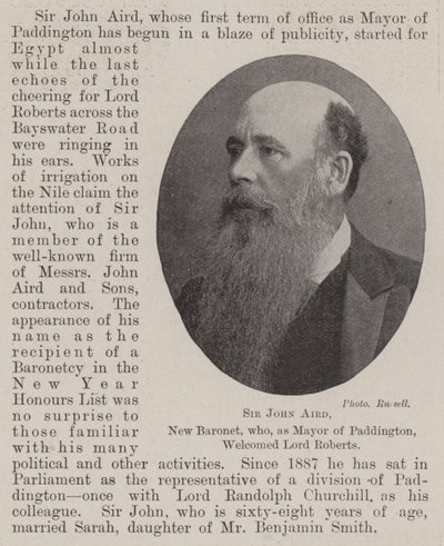 Sir John Aird, New Baronet, který jako starosta Paddingtonu přivítal lorda Robertse od English Photographer