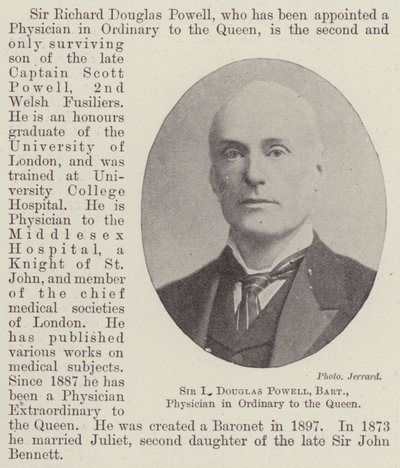 Sir R. Douglas Powell, baronet, lékař královny od English Photographer