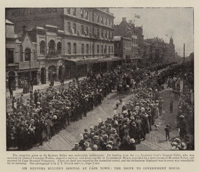 Sir Redvers Bullers Příjezd do Kapského Města, cesta do vládní budovy od English Photographer