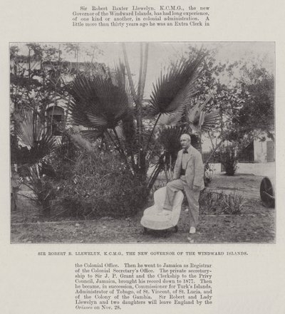 Sir Robert B Llewelyn, KCMG, nový guvernér Návětrných ostrovů od English Photographer