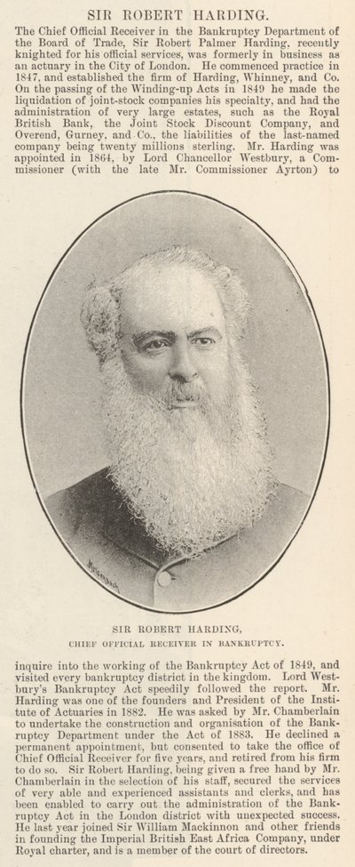 Sir Robert Harding, hlavní úředník v konkurzu od English Photographer