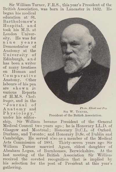 Sir W Turner, prezident Britské asociace od English Photographer