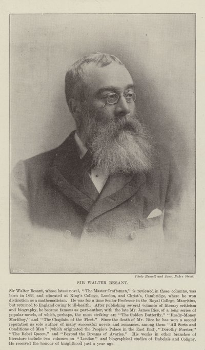 Sir Walter Besant od English Photographer