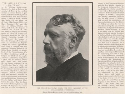Sir William MacCormac, Baronet, pětinásobný prezident Royal College of Surgeons od English Photographer