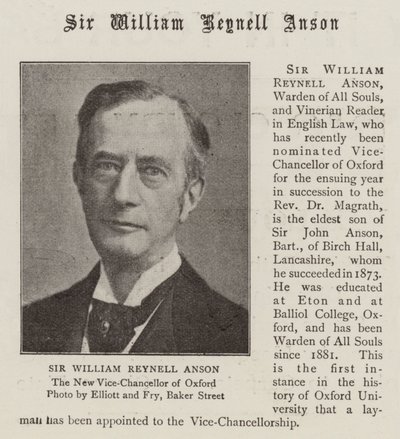 Sir William Reynell Anson od English Photographer