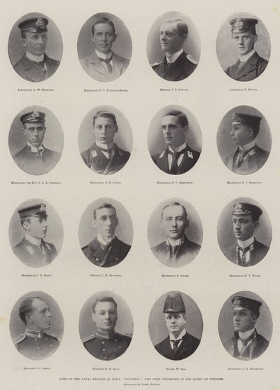 Někteří z námořní brigády HMS Powerful, kteří byli představeni královně ve Windsoru od English Photographer