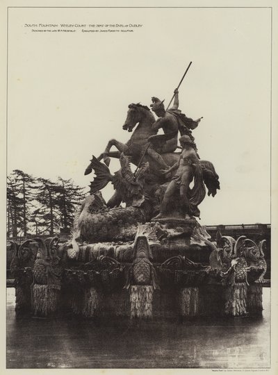 South Fountain Witley Court, sídlo hraběte z Dudley (černobílá fotografie) od English Photographer