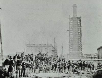 Southern Outfall Sewer, Crossness: hodnostáři na místě, 1865 od English Photographer