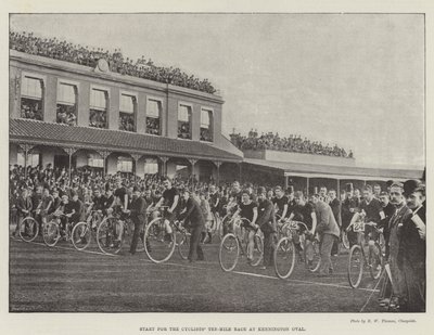 Start závodu cyklistů na deset mil na Kennington Oval od English Photographer