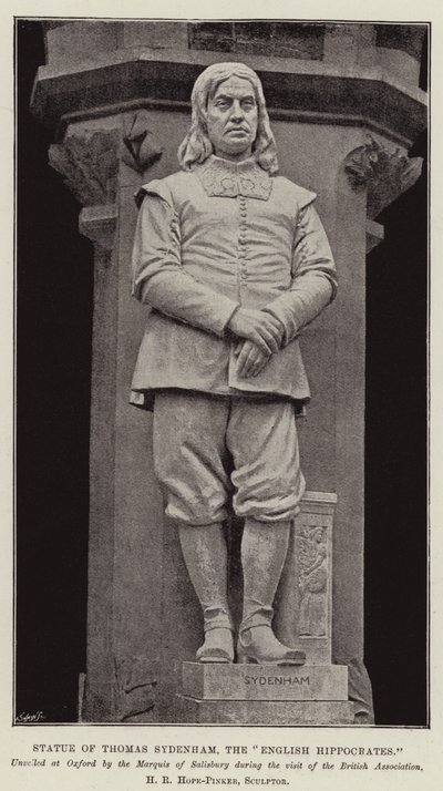 Socha Thomase Sydenhama, anglického Hippokrata od English Photographer