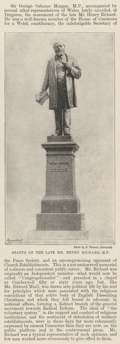 Socha zesnulého pana Henryho Richarda, MP od English Photographer