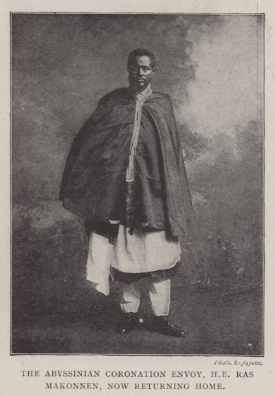 Habešský korunovační vyslanec, JE Ras Makonnen, nyní se vrací domů, 1902 od English Photographer