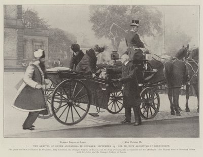 Příjezd královny Alexandry do Dánska, 19. září, Její Veličenstvo přistává v Bernstorffu od English Photographer