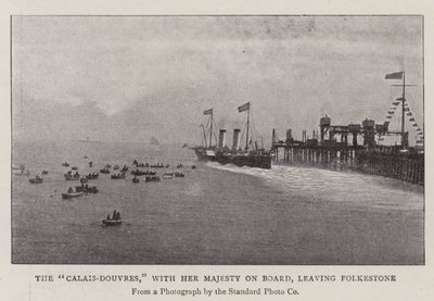 Calais-Douvres, s Jejím Veličenstvem na palubě, opouštějí Folkestone od English Photographer
