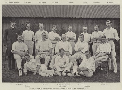 Cape Team of Cricketers, kteří začínají hrát 21. května v Sheffield Parku od English Photographer