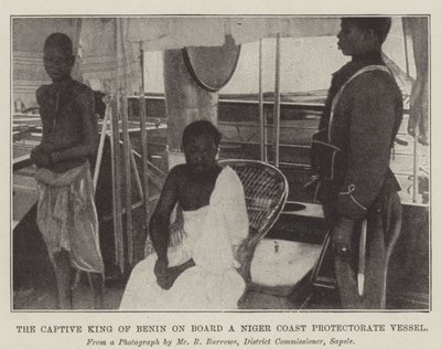 Zajatý král Beninu na palubě protektorátního plavidla na pobřeží Nigeru od English Photographer
