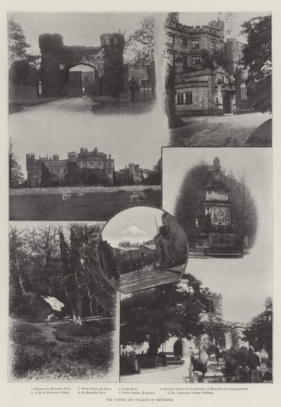 Hrad a vesnice Hawarden od English Photographer