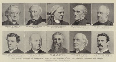Církevní kongres v Birminghamu, někteří z hlavních duchovních a úředníci, kteří se účastní shromáždění od English Photographer
