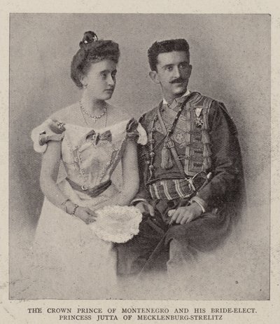 Korunní princ Černé Hory a jeho vyvolená princezna Jutta z Mecklenburg-Strelitz od English Photographer