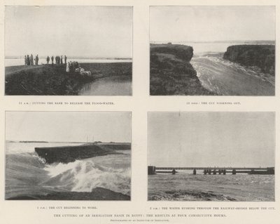 Řezání zavlažovací nádrže v Egyptě, výsledky ve čtyřech po sobě jdoucích hodinách od English Photographer