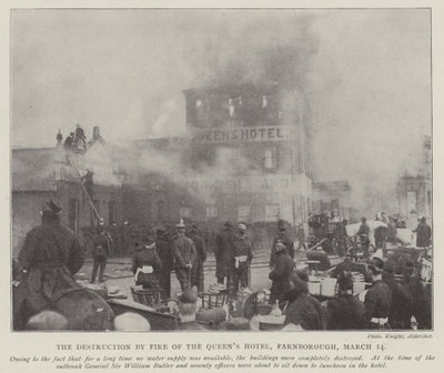 The Destruction by Fire of Queens Hotel, Farnborough, 14 March od English Photographer