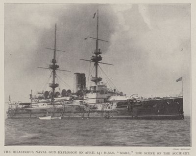 Katastrofální exploze námořních děl 14. dubna, HMS Mars, místo nehody od English Photographer