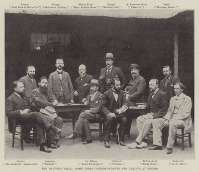 Dreyfusův proces, někteří tiskoví korespondenti a umělci v Rennes od English Photographer