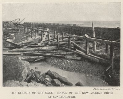 The Effects of the Gale, Wreck of the New Marine Drive ve Scarborough od English Photographer