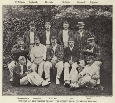 The End of the Cricket Season, Surrey Team, Champions for 1895 od English Photographer