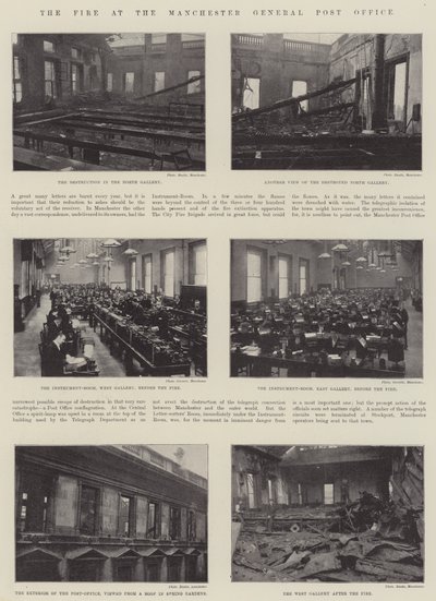 Požár na Manchester General Post Office od English Photographer