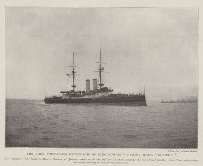 První bitevní loď první třídy krále Edwards Reign, HMS Russell od English Photographer