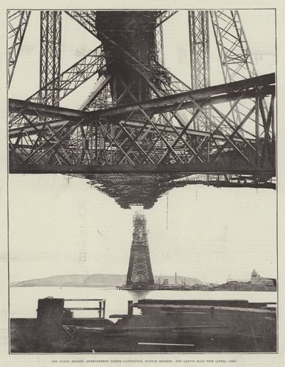 The Forth Bridge, Queensferry North Cantilever, Bottom Member a Garvie Main Pier (duben 1889) od English Photographer