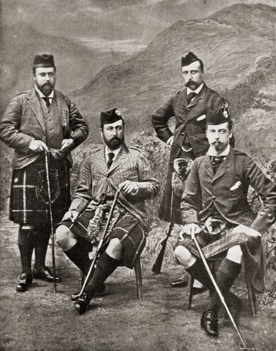Čtyři princové, 1881 (černobílá fotografie) od English Photographer