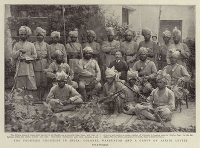 The Frontier Troubles in India, plukovník Warburton a skupina Afridi Levies od English Photographer