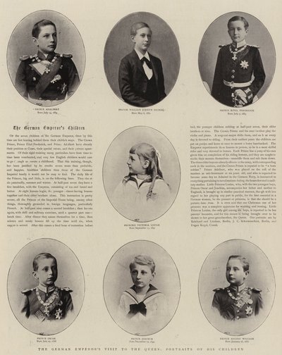Návštěva německých císařů u královny, portréty jeho dětí od English Photographer