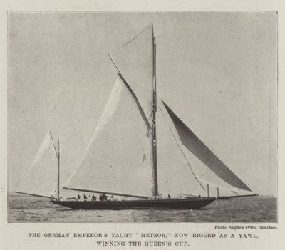 German Emperors Yacht Meteor, nyní zmanipulovaný jako Yawl, vyhrál Queens Cup od English Photographer