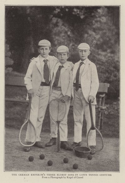 Němečtí císaři tři nejstarší synové v kostýmu Lawn Tennis od English Photographer