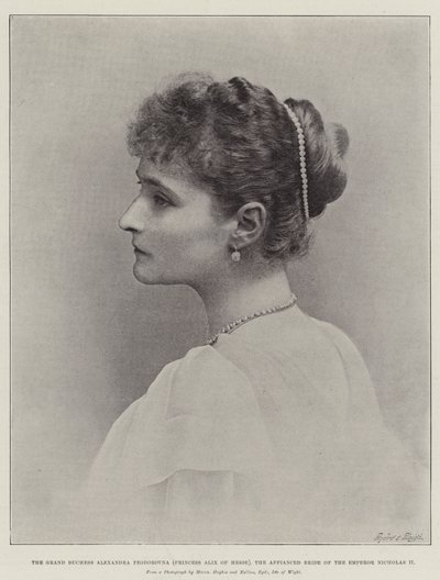 Velkokněžna Alexandra Fjodorovna (princezna Alix Hesenská), snoubenecká nevěsta císaře Mikuláše II. od English Photographer